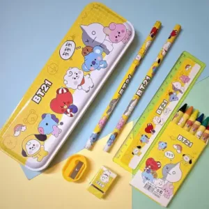 Stationery Kit for Kids - Stationery Set, Includes Metal Pencil Box, Sharpener, Pencil and Eraser Set, School Supply Set, Birthday Return Gift for Kids, Boys, Girls (12 pc Set) ( default).