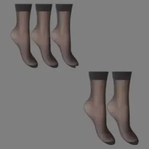 Women's Ultra-Thin Transparent Net Styled Elastic Short Ankle Socks (Black, 5 Pairs) ( default, Standard )