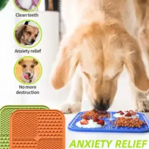 Pet Lick Mat Slow Feeder for Dogs and Cats Peanut Butter Treat Pad Anxiety Relief Feeding Mat ( default, Standard )