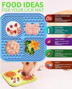 Pet Lick Mat Slow Feeder for Dogs and Cats Peanut Butter Treat Pad Anxiety Relief Feeding Mat ( default, Standard )