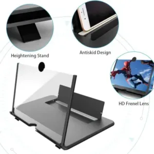 8 Inch 3D HD Mobile Screen Magnifier with Foldable Stand Phone Screen Expander Amplifier for Movies Videos Gaming (Multicolor) ( default, OS )