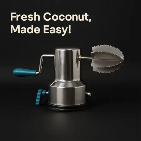 28FIjg0gHGaKn0TLsXZj7CxtxRkZIjSngMwYLYDD.webp Supermom Stainless Steel Coconut Scraper with Vacuum Base – Manual Hand-Operated Coconut Grater for Kitchen Use – 1 Pc ( default, Standard )