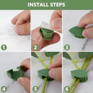 Plant Climbing Wall Fixture Clip Self-Adhesive Hook Vines Traction Invisible Stand Green Plant Clip Garden Wall Clip Plant Support Binding Clip Plants for Indoor Outdoor Decoration (10 Pcs Se