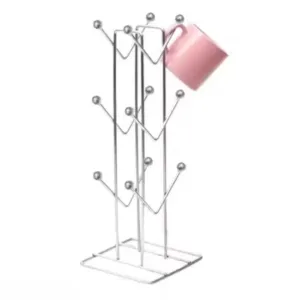 Stainless Steel Cup Stand – 12 Hook Coffee Cup Holder ( default, OS )
