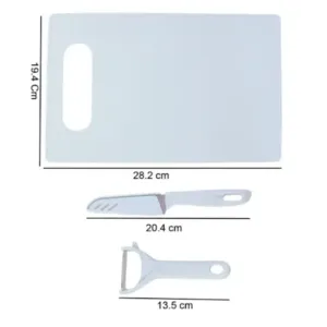 3 in 1 Kitchen Knife & Chopping Board Set with Vegetable Peeler for Daily Cooking ( default, OS )