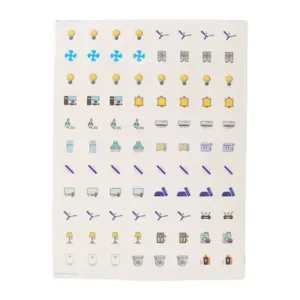 Smart Switch Icon Sticker Sheet – 88 Visual Labels for Home & Office Switchboards ( default, Standard )