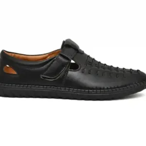 Latest Fabulous Men Sandals|Roman Sandals/Outdoor Sandal For Men's & Boys-101-Sandal-BLK ( black, 6 )