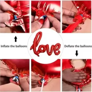 Romantic Decoration Set with White Net, LED Lights, and Foil Balloons ( default, OS )
