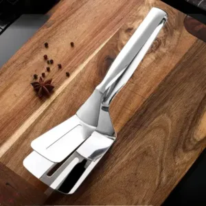 Multifunction Cooking Serving Turner Frying Food Tong. Stainless Steel Steak Clip Clamp BBQ Kitchen Tong. ( default, Standard ).