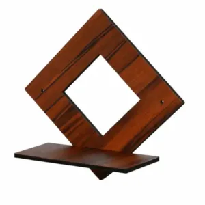 Wall Hanging Wooden Shelf N 0012 (Black Design) ( brown, OS )