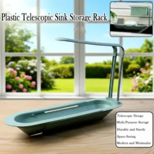 Plastic Telescopic Sink Storage Rack – Adjustable Kitchen Organizer ( default, Standard )