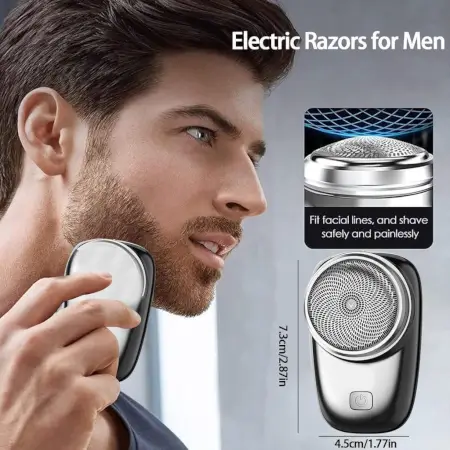 CCN2k2xyOIoclds4wIYzOginNDBXeu6TSG3AD50o.webp Mini Electric Shaver for Men USB Rechargeable Portable Pocket Beard Trimmer Waterproof Electric Razor ( default, OS )