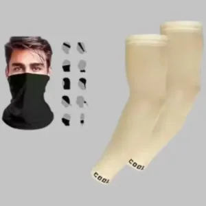 UV Sun Protection Arm Sleeves with Cap – Sports & Outdoor Combo ( default, Standard )