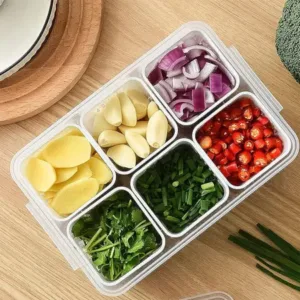 Fridge Storage Boxes Freezer Storage Containers, Container for Kitchen Storage Set, Storage in Kitchen, Vegetable Storage, Draining Crisper Refrigerator Food Box (1 Pc) ( default, Standard ).