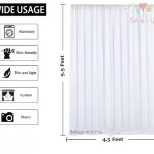 Romantic Decoration Set with White Net, LED Lights, and Foil Balloons ( default, OS )