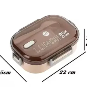 Plastic Airtight & Leakproof Lunchbox | 2 Compartments with Spoon & Fork | 800 ML | Kids & Office Tiffin Box. ( default, Standard ).