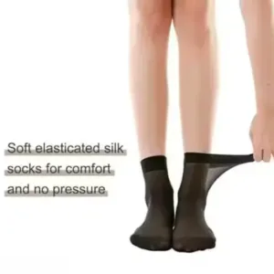 Women's Ultra-Thin Transparent Net Styled Elastic Short Ankle Socks (Black, 5 Pairs) ( default, Standard )