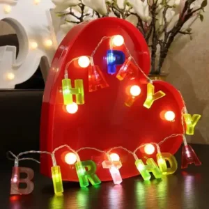 Happy Birthday LED String Lights Battery Operated Colorful Party Decoration ( default, Standard ).