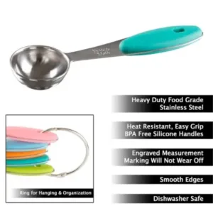 Stainless Steel Measuring Spoon Combo for Dry or Liquid/Kitchen Gadgets for Cooking & Baking Cakes/Measuring Cup Set Combo with Handles ( default, Standard )