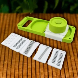 Slicer for Kitchen 5 in 1 Foldable Vegetable Slicer Blade Potato Cutter, Veggie Slicer, Onion Slicer, Julienne Grater with Protective Guards, Stainless Steel Blade ( default, Standard ).