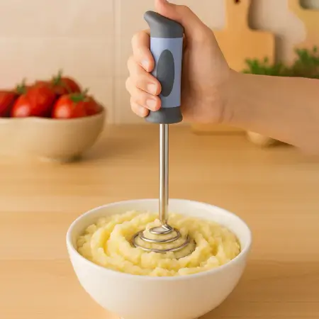 I2RkyTVL5eU3DDtHxP4iRq1nOu2zIpdy5xcb58N1.webp Spring O Masher Heavy Duty Stainless Steel Potato & Vegetable Masher – Kitchen Food Masher Tool ( default, Standard )