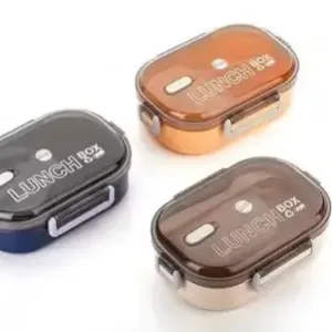 Plastic Airtight & Leakproof Lunchbox | 2 Compartments with Spoon & Fork | 800 ML | Kids & Office Tiffin Box. ( default, Standard ).