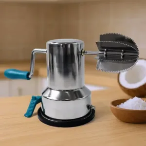 Supermom Stainless Steel Coconut Scraper with Vacuum Base – Manual Hand-Operated Coconut Grater for Kitchen Use – 1 Pc ( default, Standard )