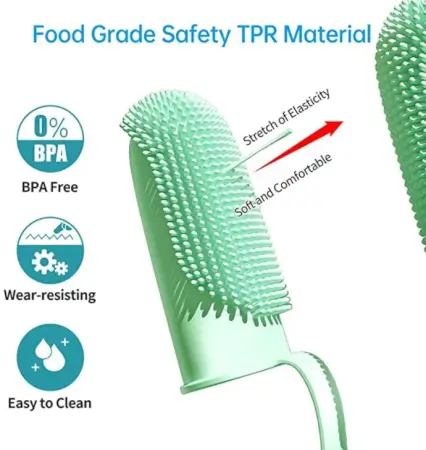 Kt9Np13PsEkKwB3sB4EUZCJ86GEx0dkrnEpTDOGj.webp Pet Finger Toothbrush Soft Bristle Dental Cleaning Brush for Dogs Cats and Small Pets ( default, Standard )