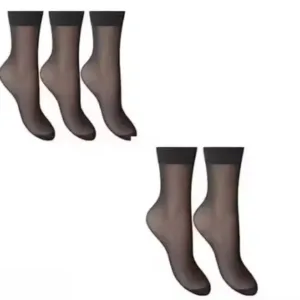Women's Ultra-Thin Transparent Net Styled Elastic Short Ankle Socks (Black, 5 Pairs) ( default, Standard )