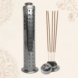 Stainless Steel Agarbatti Stand with Ash Catcher – Incense Stick Holder for Home & Office (1 Pc). ( default, Standard )