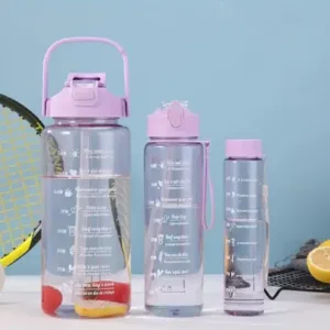 Motivational Water Bottle Set of 3 ( default, OS )