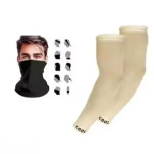 UV Sun Protection Arm Sleeves with Cap – Sports & Outdoor Combo ( default, Standard )
