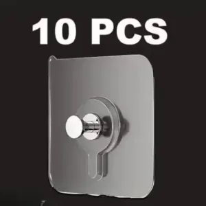Self Adhesive Transparent Wall Hook (10 Pack) ( default, 10 )