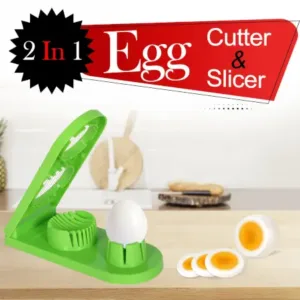2 in 1 Double Cut Boiled Egg cutter with stainless steel wire for easy slicing of boiled eggs. ( default, Standard ).