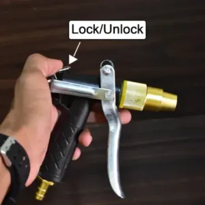 Durable Gold Plated Metal Trigger Hose Nozzle Spray Gun – Garden & Car Cleaning Tool ( default, Standard )