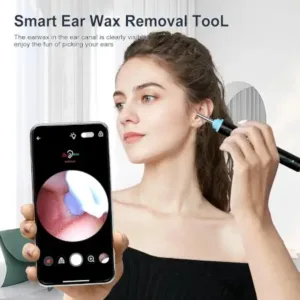 Earwax Removal Tool Kit with HD Camera Wifi Connection & 6 LED Lights Endoscope Tool Ear Cleaner for iOS & Android + 11 Silicone Tips Free- Black ( black, Standard )