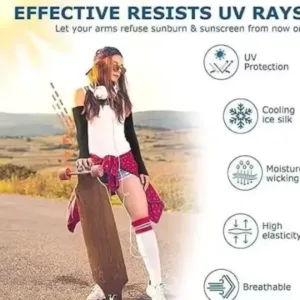 UV Sun Protection Arm Sleeves with Cap – Sports & Outdoor Combo ( default, Standard )