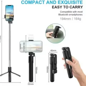 Bluetooth Extendable Selfie Stick – Wireless Remote Tripod ( default, Standard )
