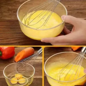 Kitchen Tools Combo – Stainless Steel Potato Pav Bhaji Masher, Egg Whisker Beater & Deep Fry Puri Strainer | Pack of 3 | Multicolor. ( default, Standard )
