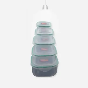 Kitchen Containers Set, Fridge Storage Boxes, Plastic Containers for Kitchen Organizer, Kitchen Accessories Items for Storage Organizer, Snap-Seal (lunch box/storage organizer) (5 Ps Set).