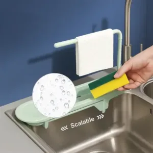 Plastic Telescopic Sink Storage Rack – Adjustable Kitchen Organizer ( default, Standard )