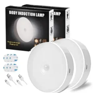 Motion Sensor Light for Home with USB Charging Wireless Self Adhesive LED Body Induction Lamp Sensor Light for Wardrobe Lights with Sensor Night Light for Cupboard Stairs (White)