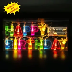 Happy Birthday LED String Lights Battery Operated Colorful Party Decoration ( default, Standard ).
