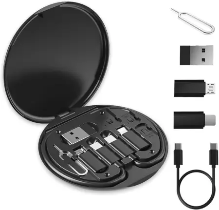All in One 60W Fast Charging Travel Data Cable Set with Type C USB A Lightning Micro Connectors Portable Multi Functional Cable Kit ( default, OS ) All in One 60W Fast Charging Travel Data Cable Set with Type C USB A Lightning Micro Connectors Portable Multi Functional Cable Kit ( default, OS )