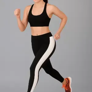 Premium Quality Mid-Waist Gym Leggings | Soft Yoga Pants | Stylish Fitness Tights for Girls or Women ( black, S )