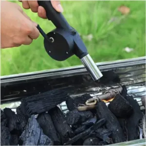 Portable Hand Crank BBQ Fan Air Blower for Charcoal Grill Outdoor Barbecue Cooking Tool ( default, Standard )