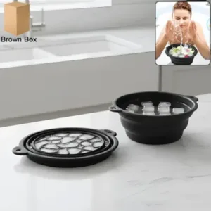 Silicone Ice Facial Bowl with Built-In Ice Tray Foldable Skin Care Bowl (1 Pc) ( default, Standard )
