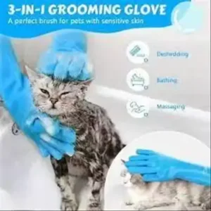 Silicone Pet Grooming Bath Glove for Dogs and Cats Hair Removal Scrubber ( default, Standard )