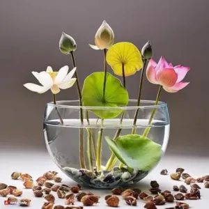 Lotus Flower Seeds, Mixed Colours Pack of 20, Japanese Water Lily Seeds for Home Garden (Home, 20, count) ( default, OS )