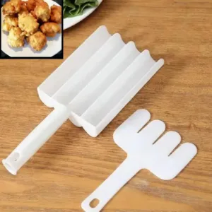 Small Multifunction Fritters Maker - Creative Fritters Scoop Multi-Function Ball Maker | Portable Maker for Making Cake Balls, Ice Cream Spoon, Doughnut, Hand Cutting Scoop(2pc Set) ( default